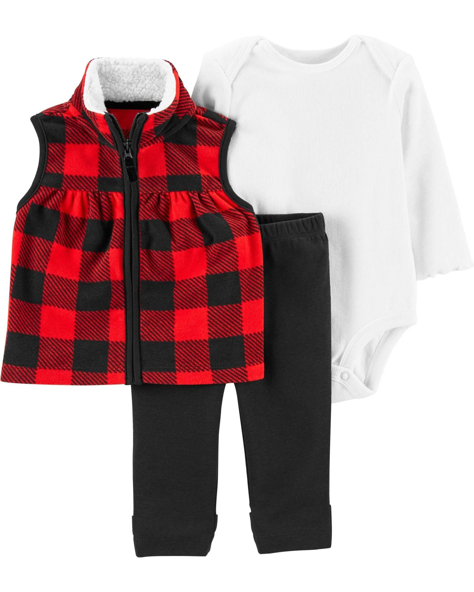 Carter's Set 3 piese bebelus Pantaloni, body si vesta foto