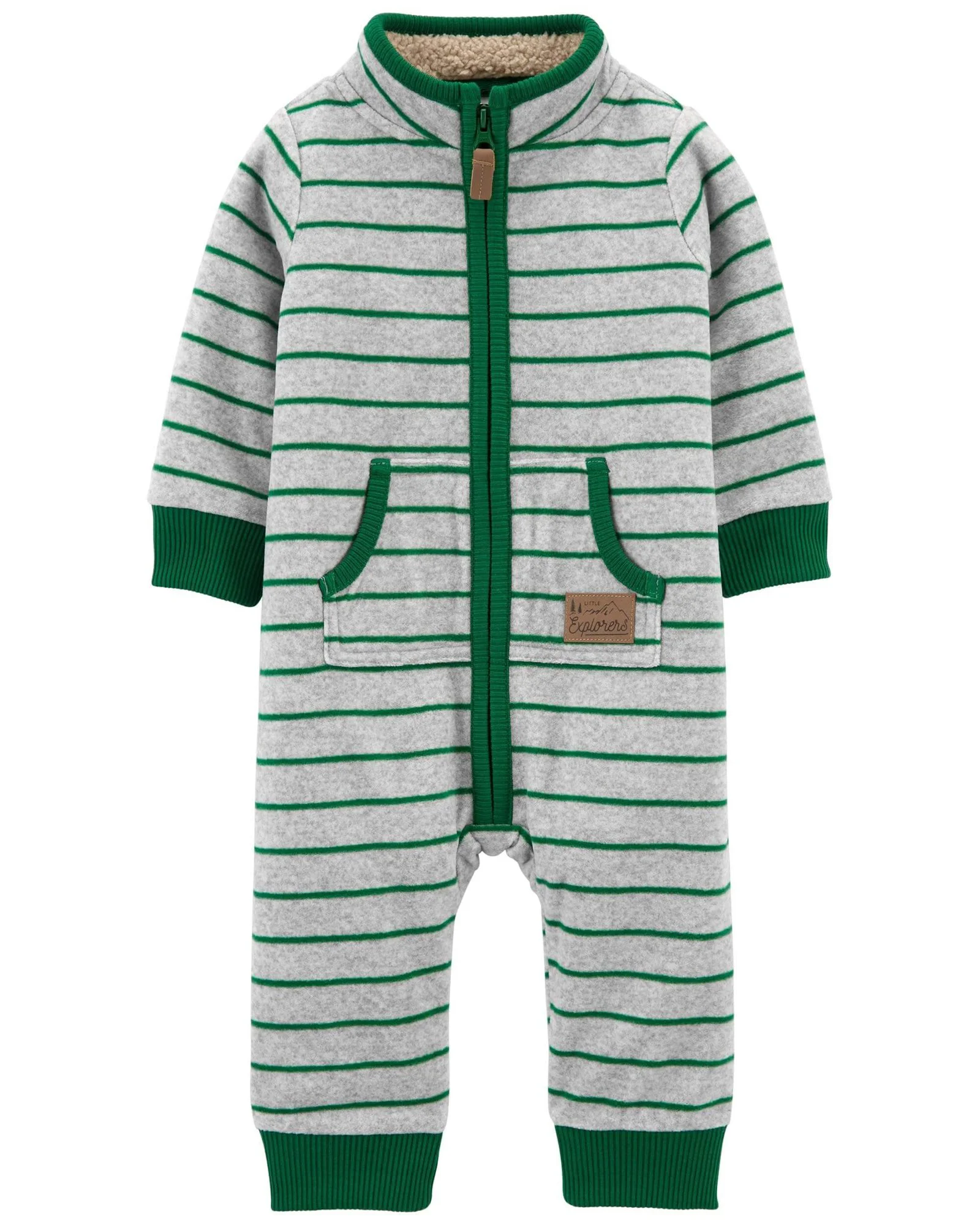 Carter's Salopeta fleece cu dungi foto