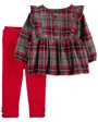 Carter's Set 2 piese Pantaloni si top cadrilat foto