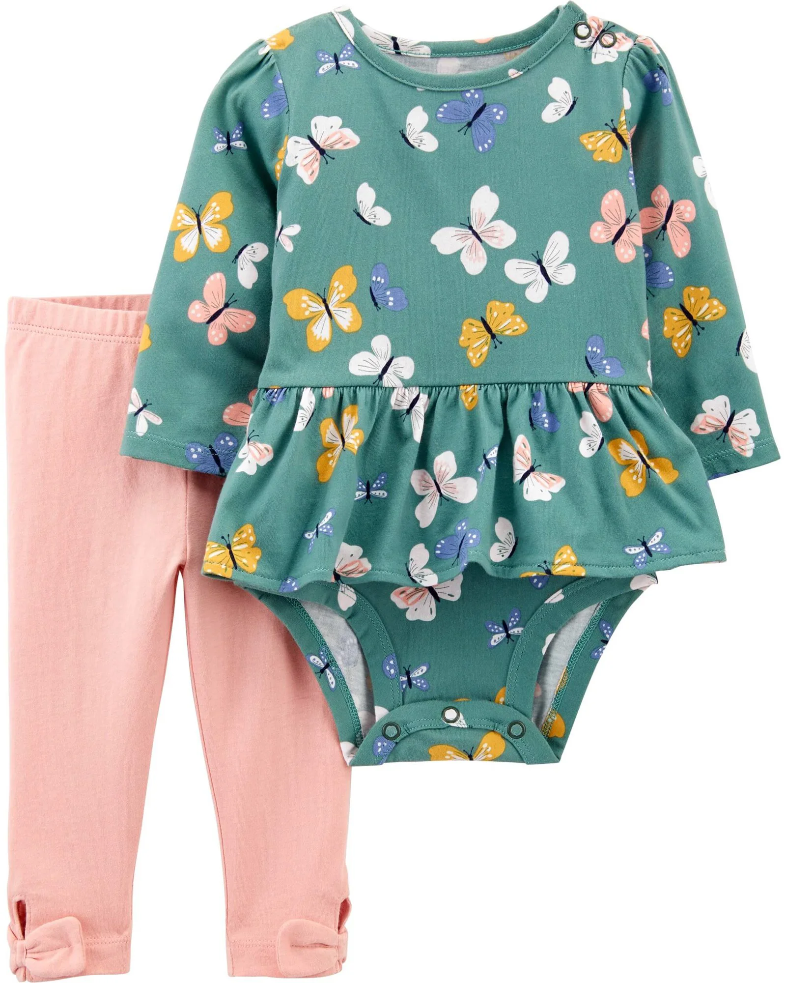 Carter's Set 2 piese bebe Pantaloni si body cu volanas foto