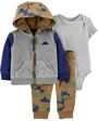 Carter's Set 3 piese bebe hanorac, pantaloni si body cu dungi foto