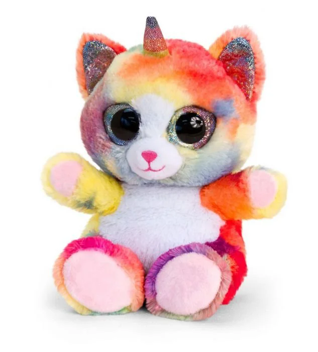 Jucarie moale Animotsu Pisica Unicorn, 15 cm foto