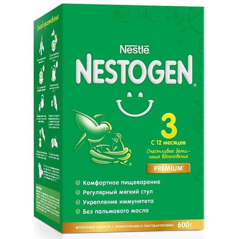 Детская молочная смесь Nestle Nestogen 3 Premium (12+ мес.), 600 г