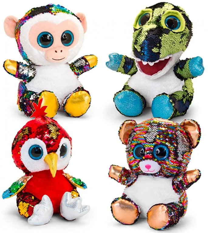 Jucarie moale Glitter Motsu Animalute, 4 tipuri in sortiment-C, 30 cm foto