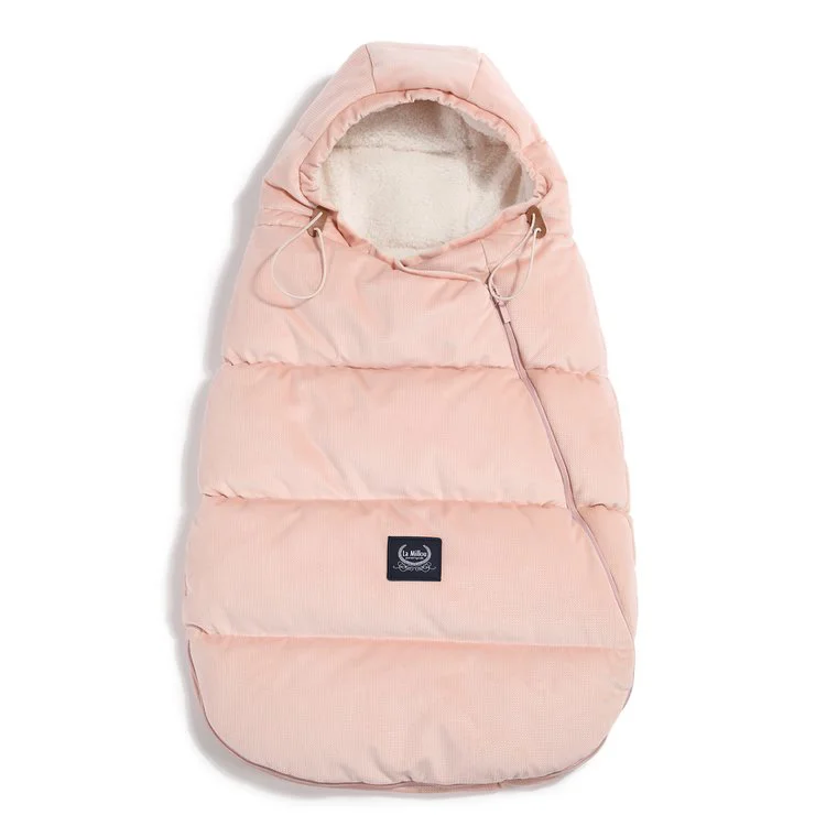 Husa De Iarna Pentru Carucior La Millou - Baby - Velvet Collection - Powder Pink