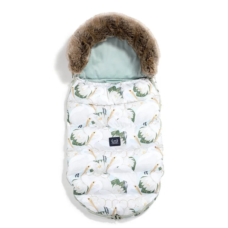 Husa de iarna pentru carucior La Millou - Uni - Heron In Cream Lotus & Smoke Mint