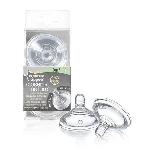 Tetine din silicon Tommee Tippee, flux mediu (3+ luni), 2 buc.