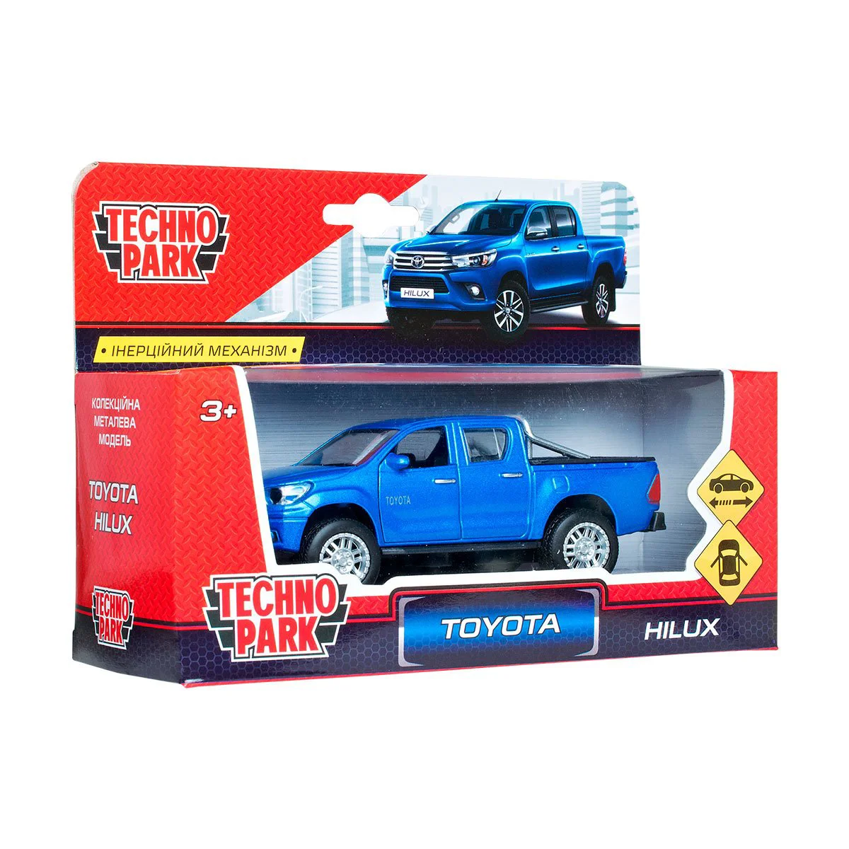 Masina cu inertie Technopark Toyota Hilux (albastru, 1:32) foto