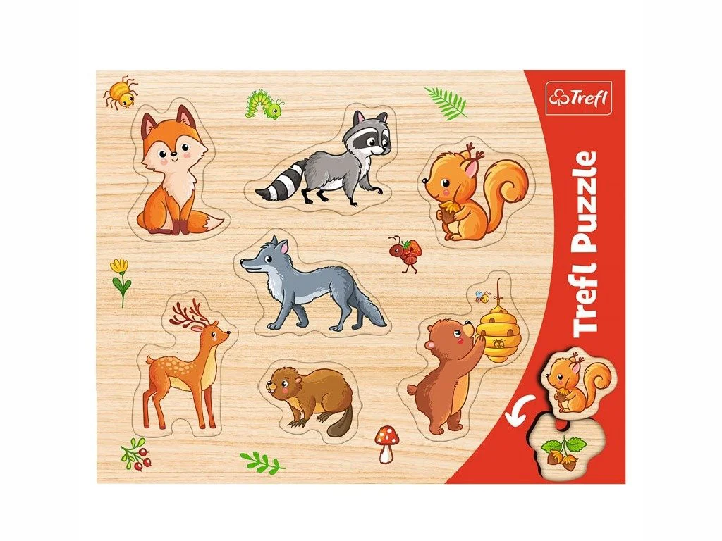 Puzzle Trefl "Frame Shaped Puzzles" Forest Animals, 7 piese foto