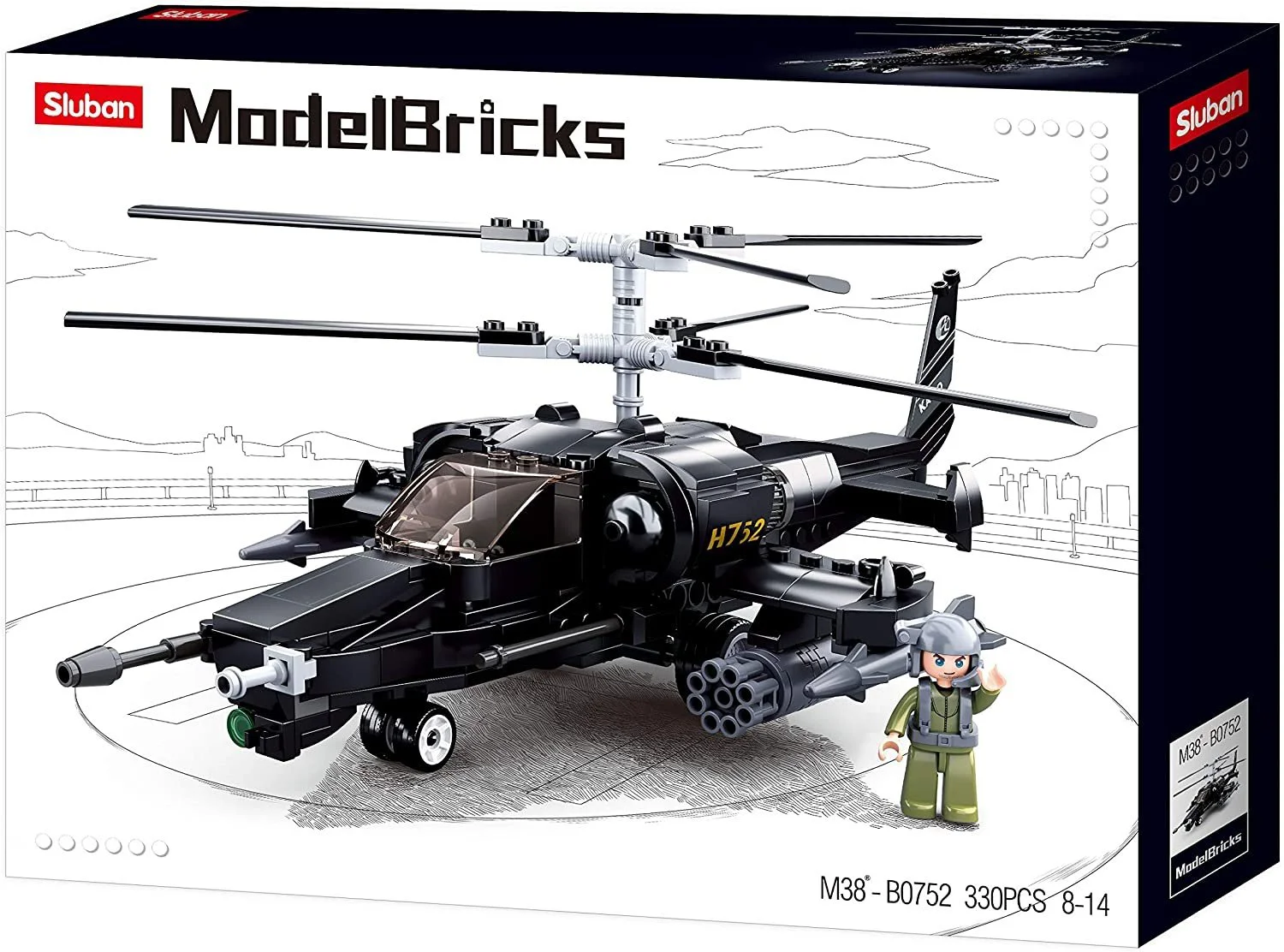 Constructor Sluban Model Bricks, Ka-50 Black Shark foto
