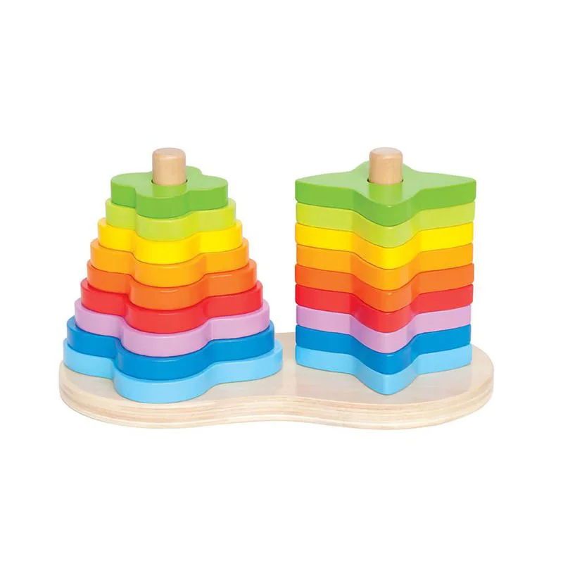 Jucarie de lemn Hape "Double Rainbow Stacker"