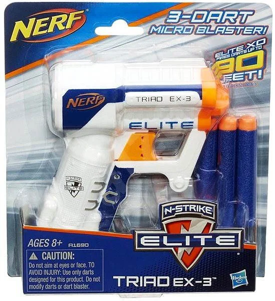 Игрушечное оружие Blaster Elite Triad EX-3 Nerf Hasbro, белый foto