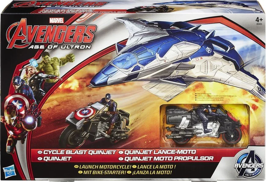 Игровой набор Avengers Captain America с мотоциклом Quinjet Marvel Hasbro