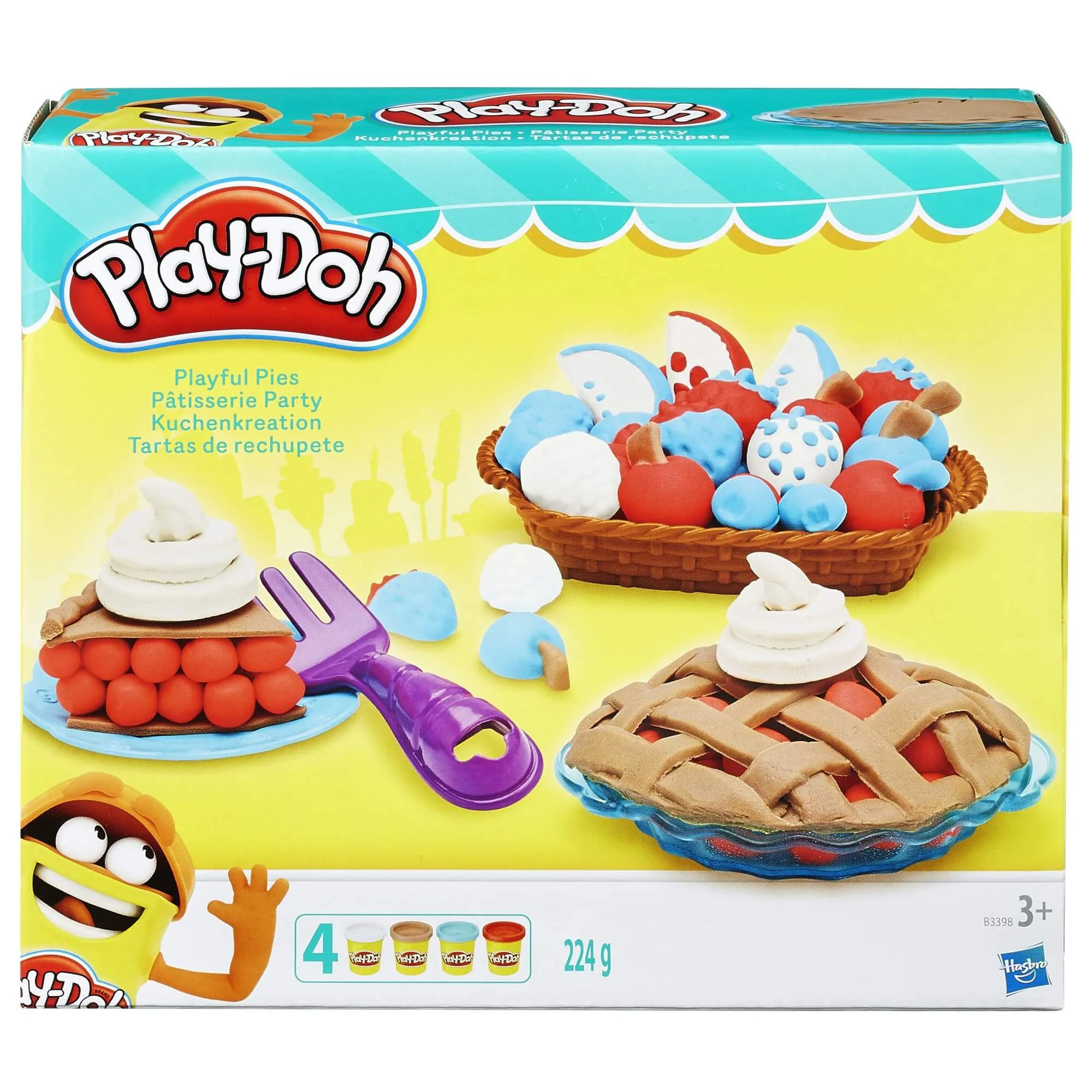 Set plastilina Placintele colorate Hasbro Play-Doh, 4 cutii si accesorii foto