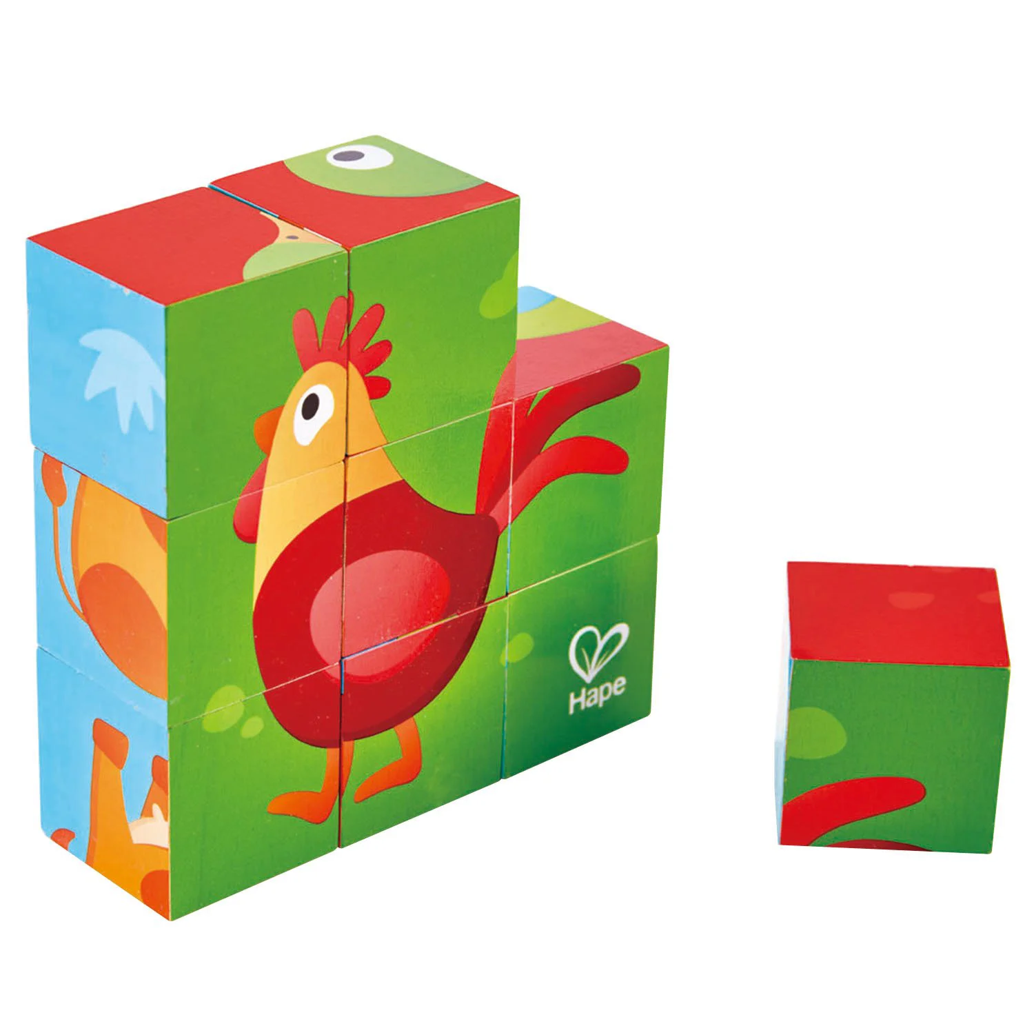 Block puzzle cu animale domestice Hape foto