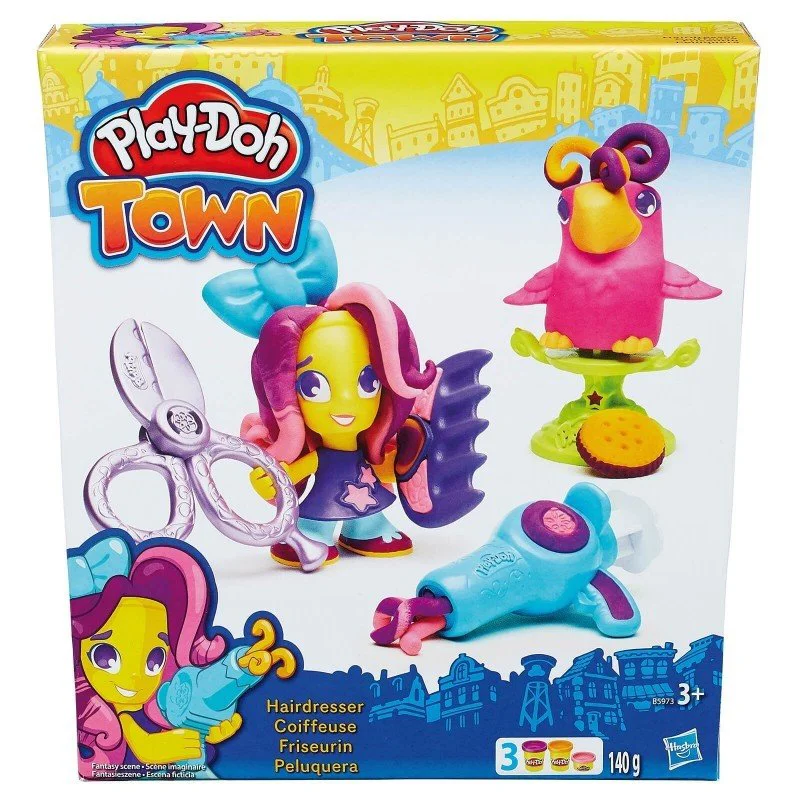 Set plastilina Salonul de frumusete Hasbro Play-Doh Town, 3 cutii si accesorii, sortiment foto