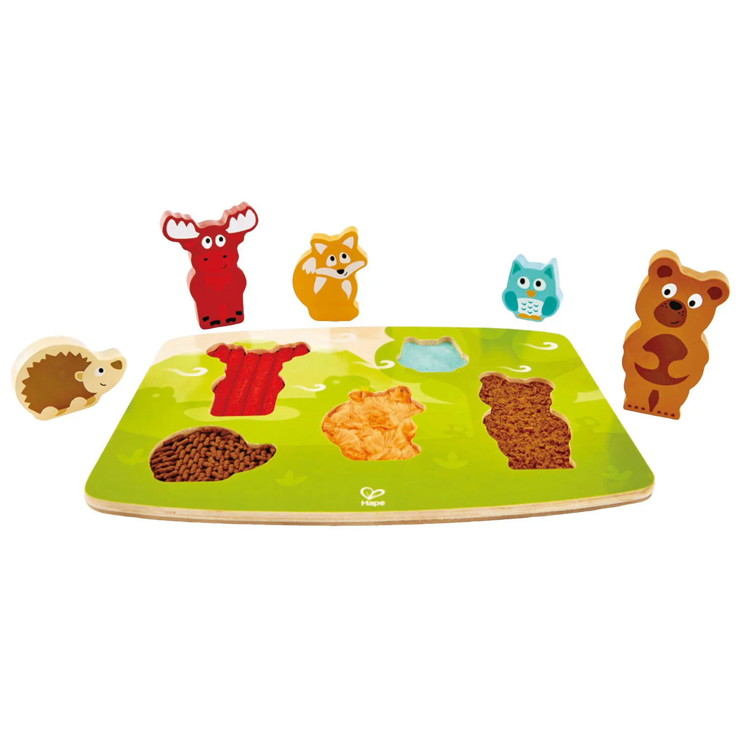 image for Puzzle tactil Hape Animale de padure, 5 piese foto
