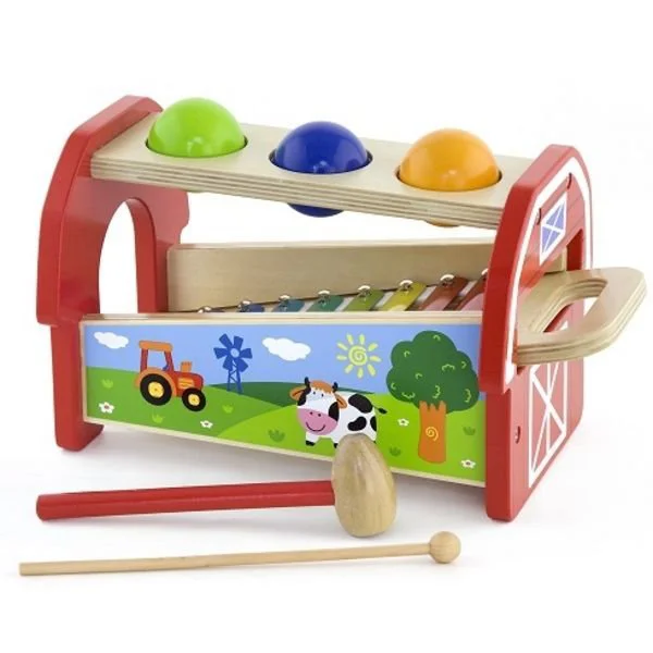 image for Jucarie din lemn Viga Toys Pounding Bench & Xilophone foto