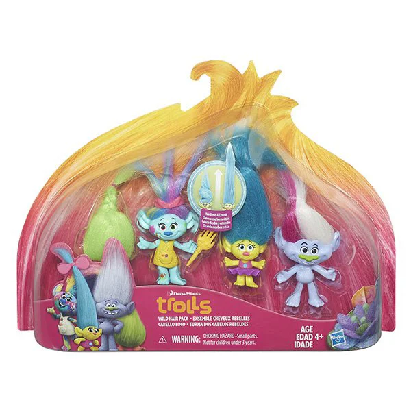 Набор 4 фигурок и аксессуары Trolls Dream Works Hasbro, 10 см, ассортимент