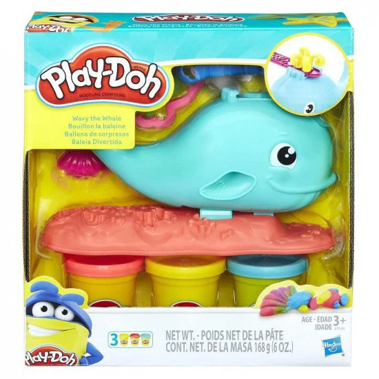 Set plastilina Balena Wavy Hasbro Play-Doh, 3 cutii si accesorii foto