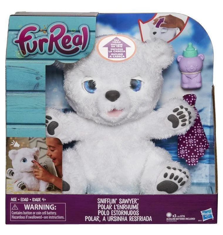 Jucarie de plus interactiva Ursuletul Polar Hasbro, 25 cm foto