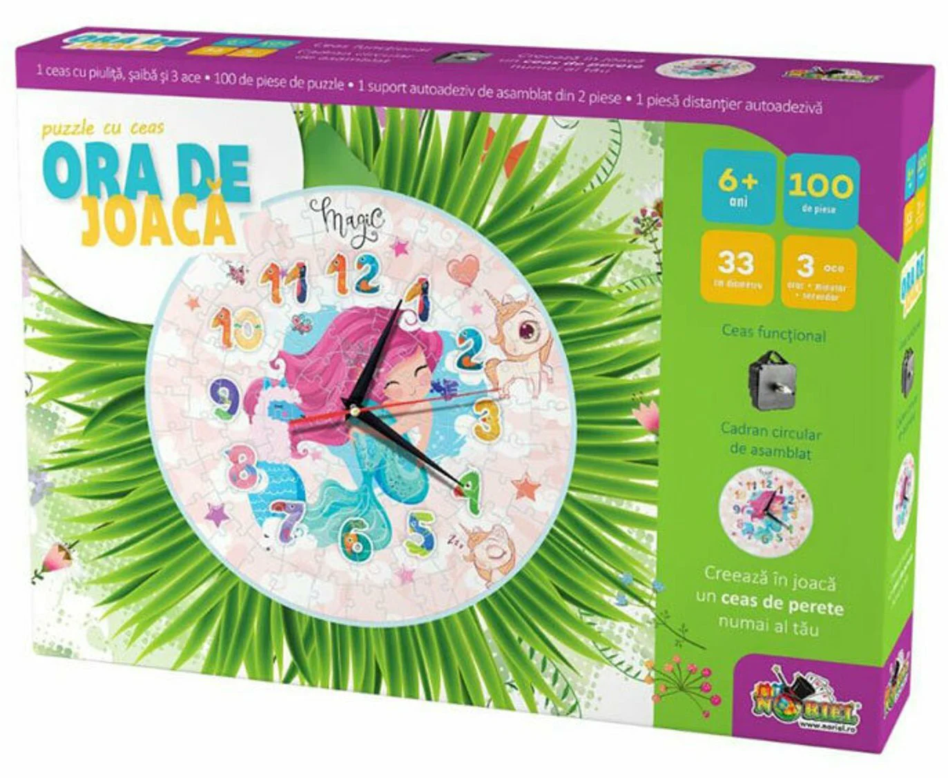 Puzzle cu ceas Noriel Ora de joaca "Sirena"