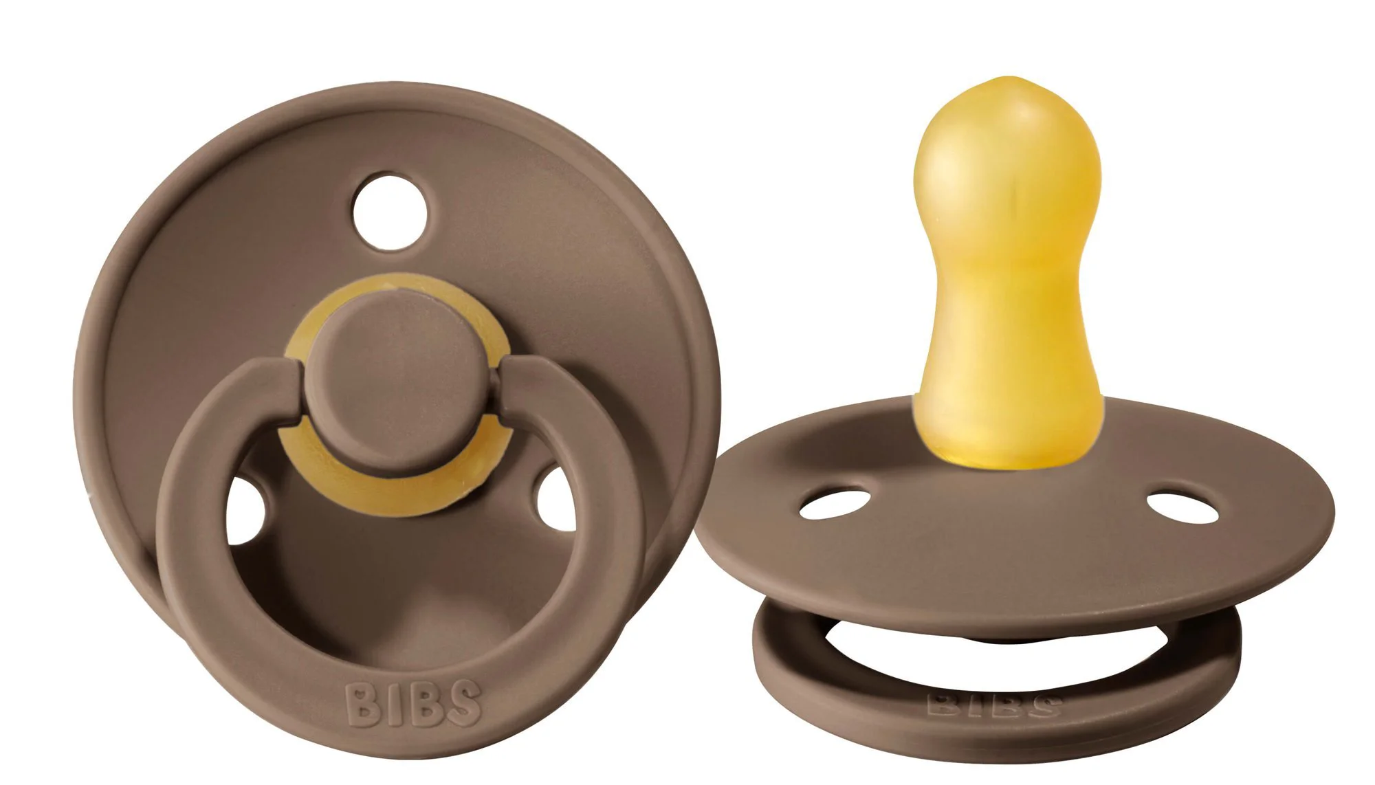 Suzeta rotunda BIBS Dark Oak din latex (6-18 luni) foto