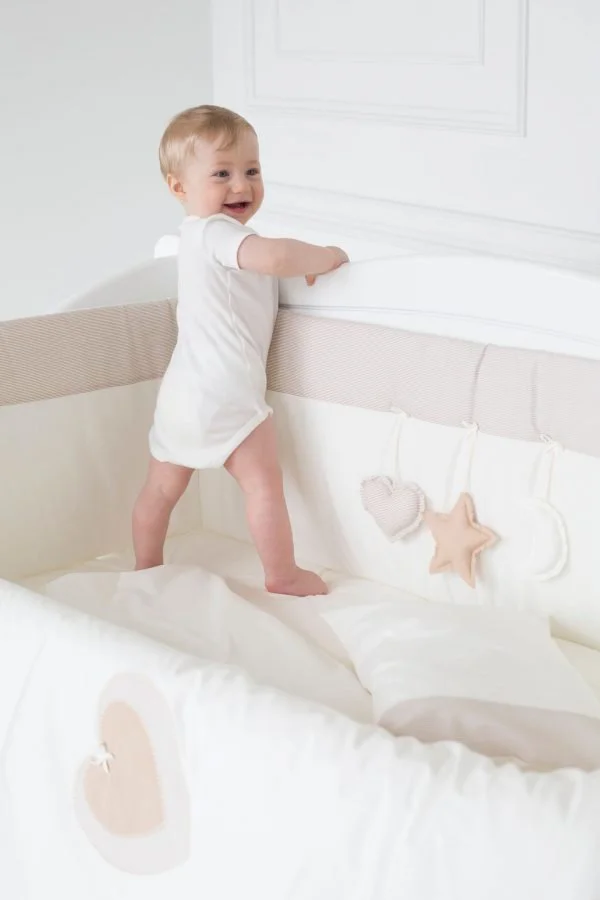 Set lenjerie de patut Specialbaby Luli bej din 3 piese (pentru patut de 120*60 cm) foto