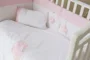 Set lenjerie de patut Specialbaby Luli roz din 3 piese (pentru patut de 120*60 cm)