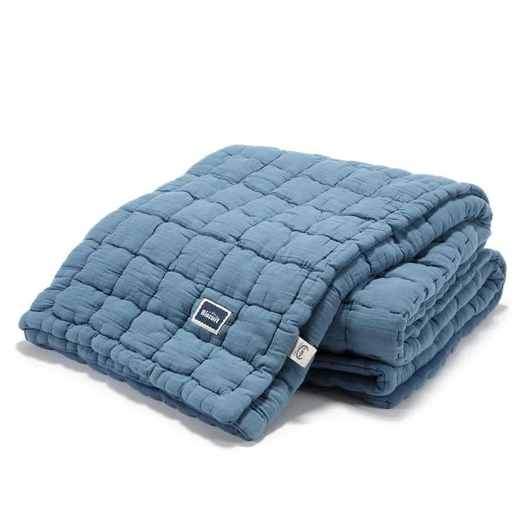 Хлопковое одеяло La Millou Biscuit Collection - Navy, 140x200 cm foto