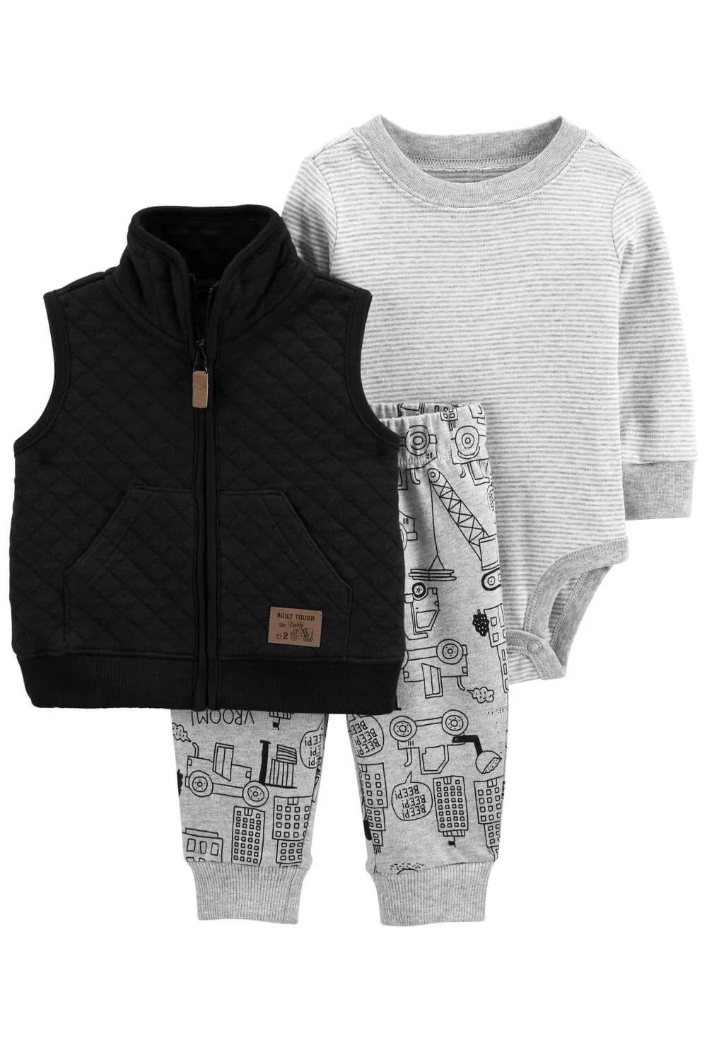 Carter's Set 3 piese Constructii - vesta, pantaloni si body foto