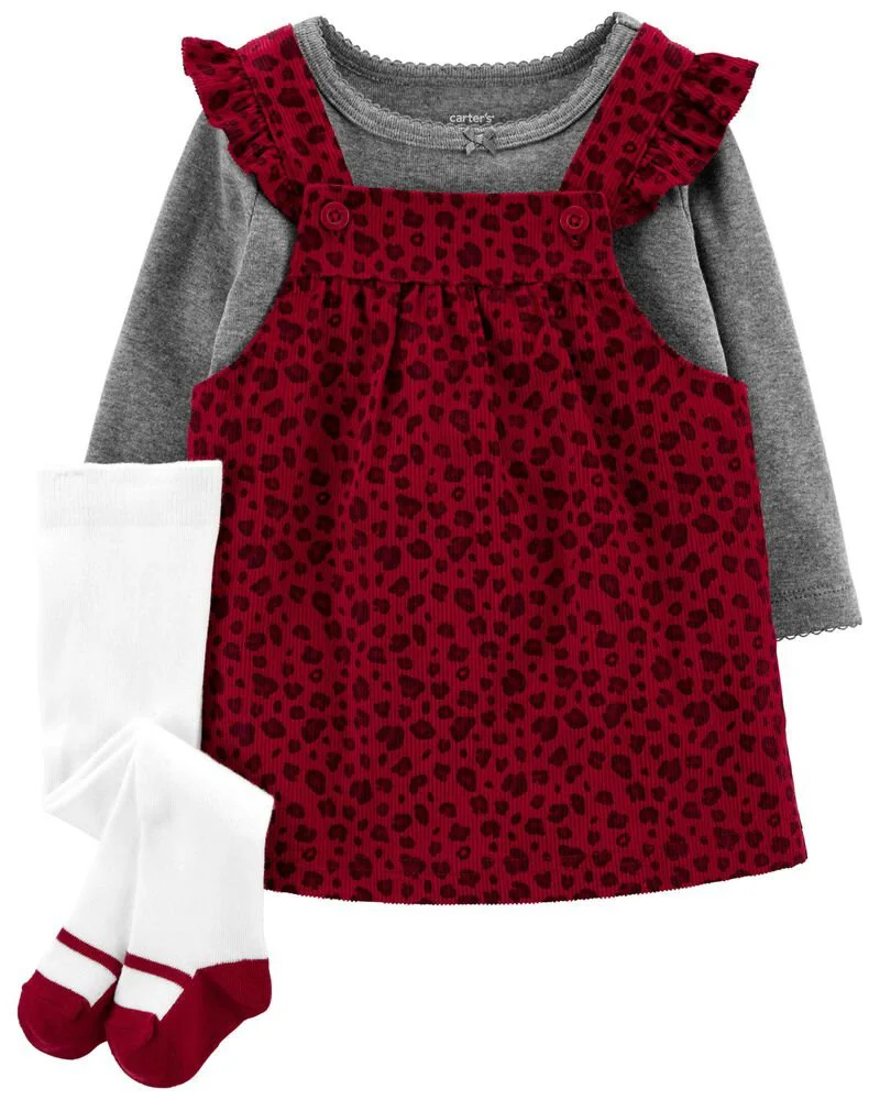 Carter's Set 3 piese Animal Print - Sarafan, bluza si ciorapei foto