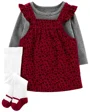 Carter's Set 3 piese Animal Print - Sarafan, bluza si ciorapei foto