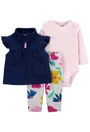 Carter's Set 3 piese bebelus Vesta, body si pantaloni florali foto
