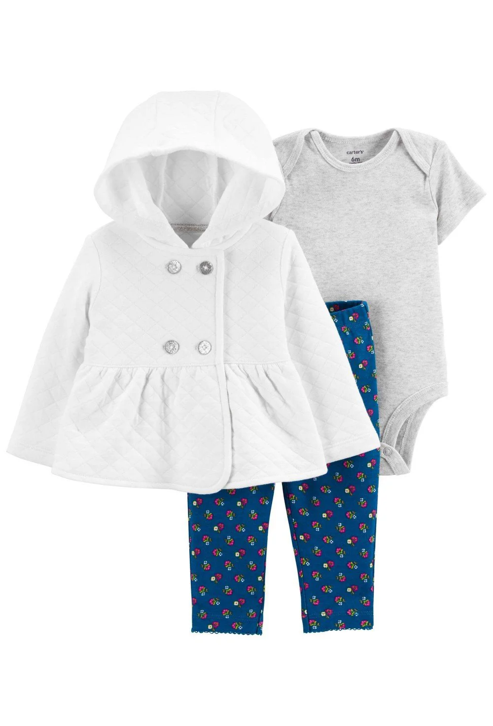 Carter's Set 3 piese Pantaloni, body si hanorac matlasat foto