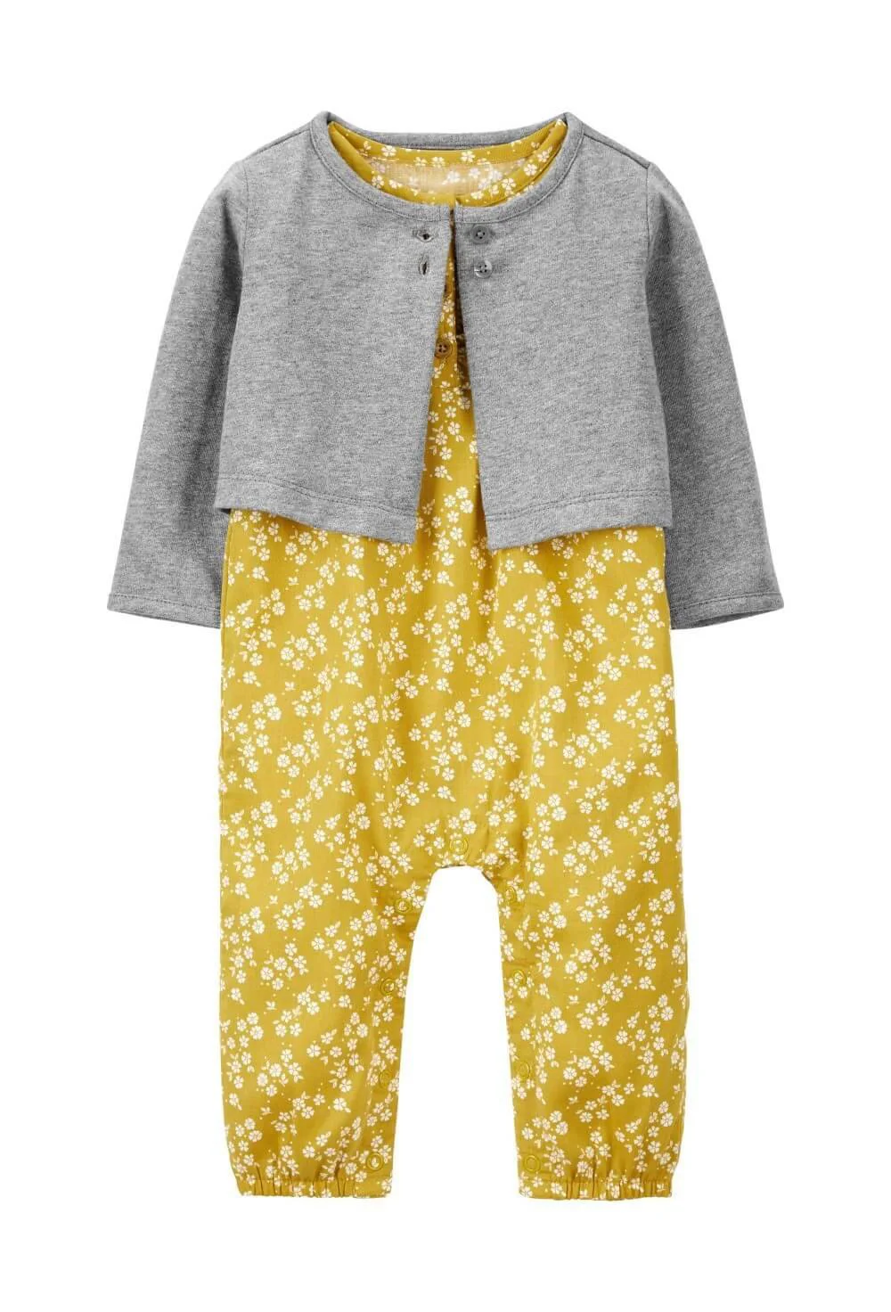 Carter's Set 2 piese Salopeta cu flori si cardigan foto