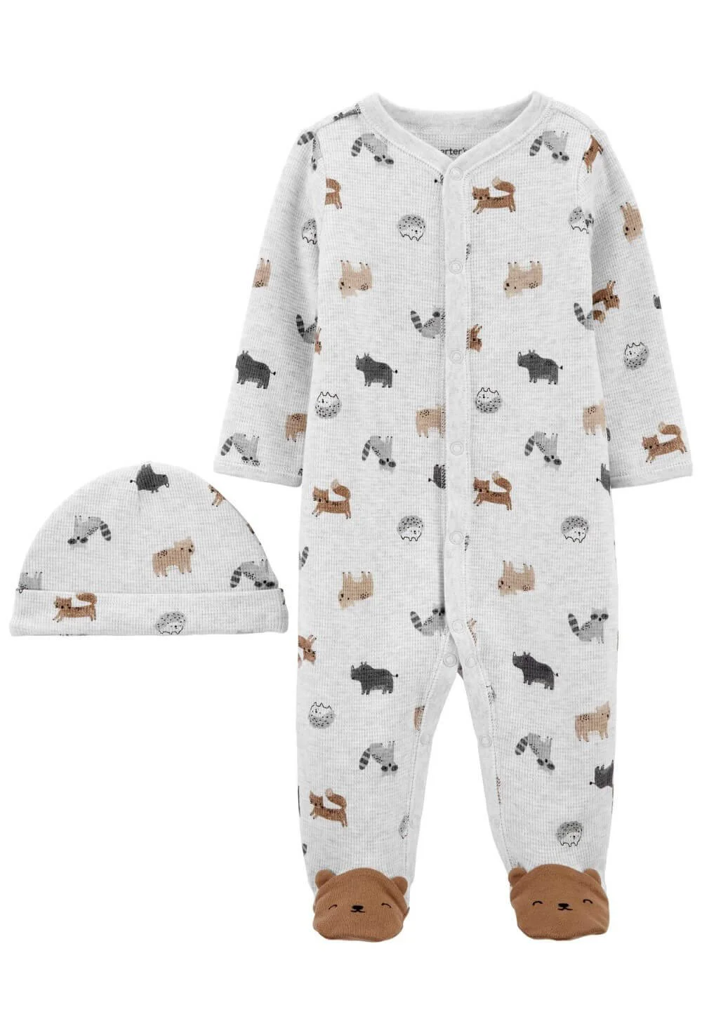 Carter's Set 2 piese Ursulet Pijama si caciulita foto