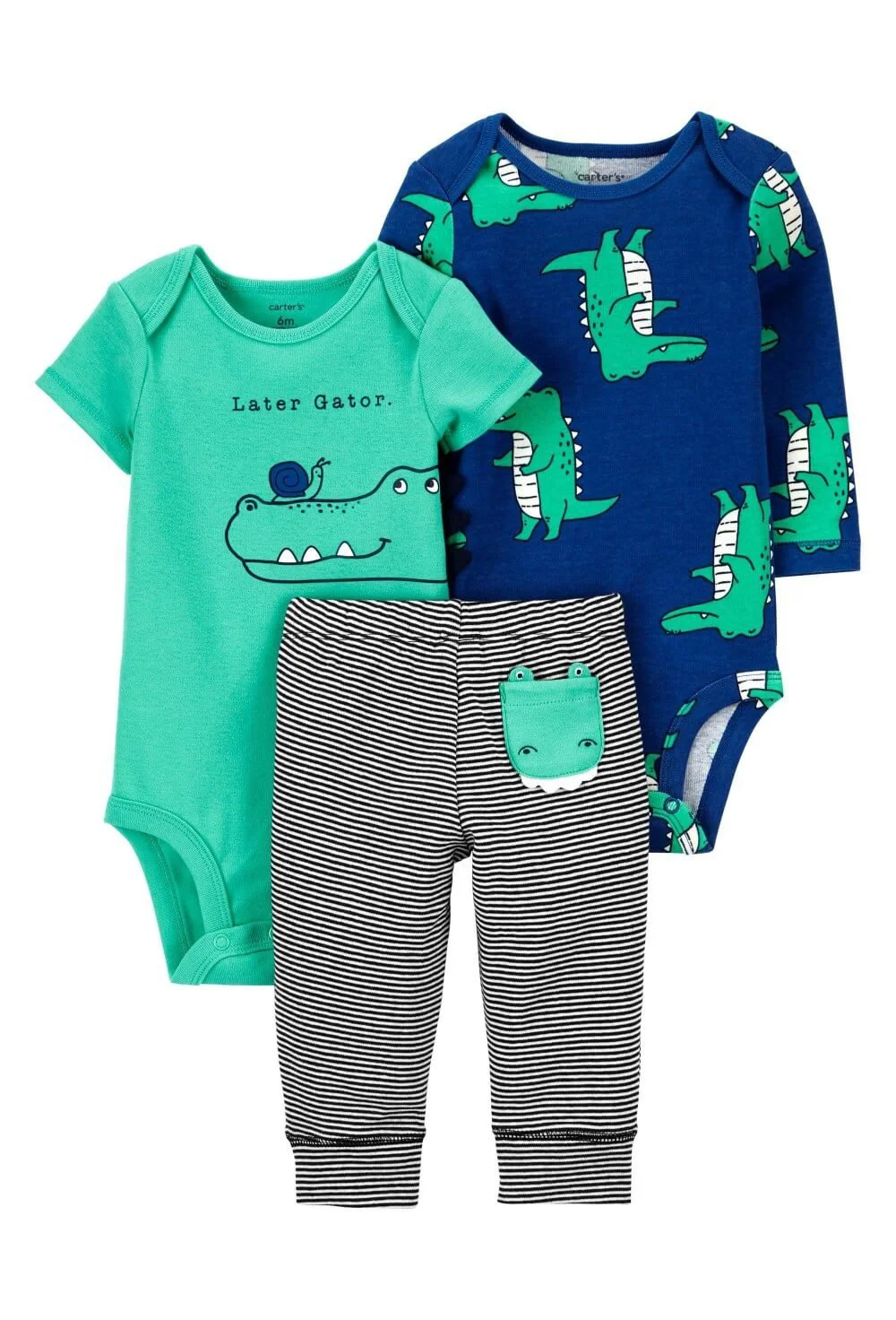 Carter's Set 3 piese Pantaloni si 2 body Aligator foto