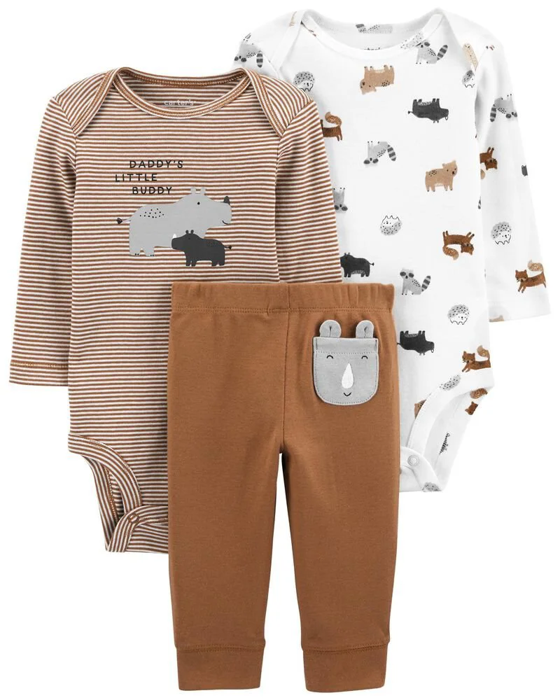 Carter's Set 3 piese Pantaloni si 2 body Rinocer foto