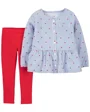 Carter's Set 2 piese bebe Bluzita si pantaloni Inimioare foto