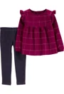 Carter's Set 2 piese bebe Top cu volanase si pantaloni foto