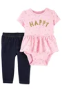 Carter's Set 2 piese body si pantaloni Happy