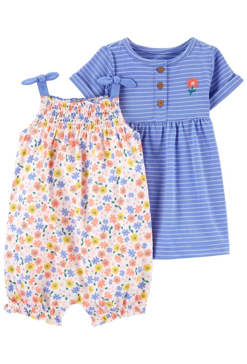 Carter's Set 2 piese Salopeta si rochita Flori foto