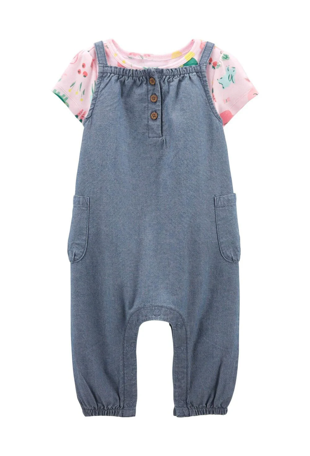 Carter's Set 2 piese Tricou roz si salopeta foto