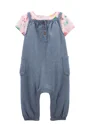 Carter's Set 2 piese Tricou roz si salopeta foto