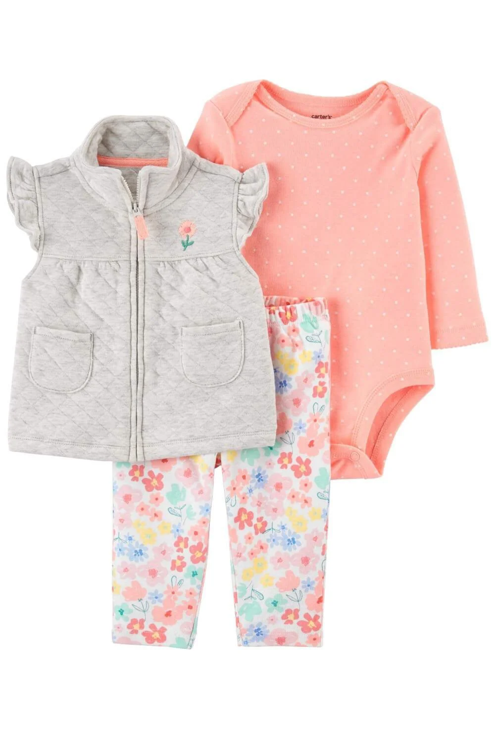 Carter's Set 3 piese Vesta, body si pantaloni Flori foto