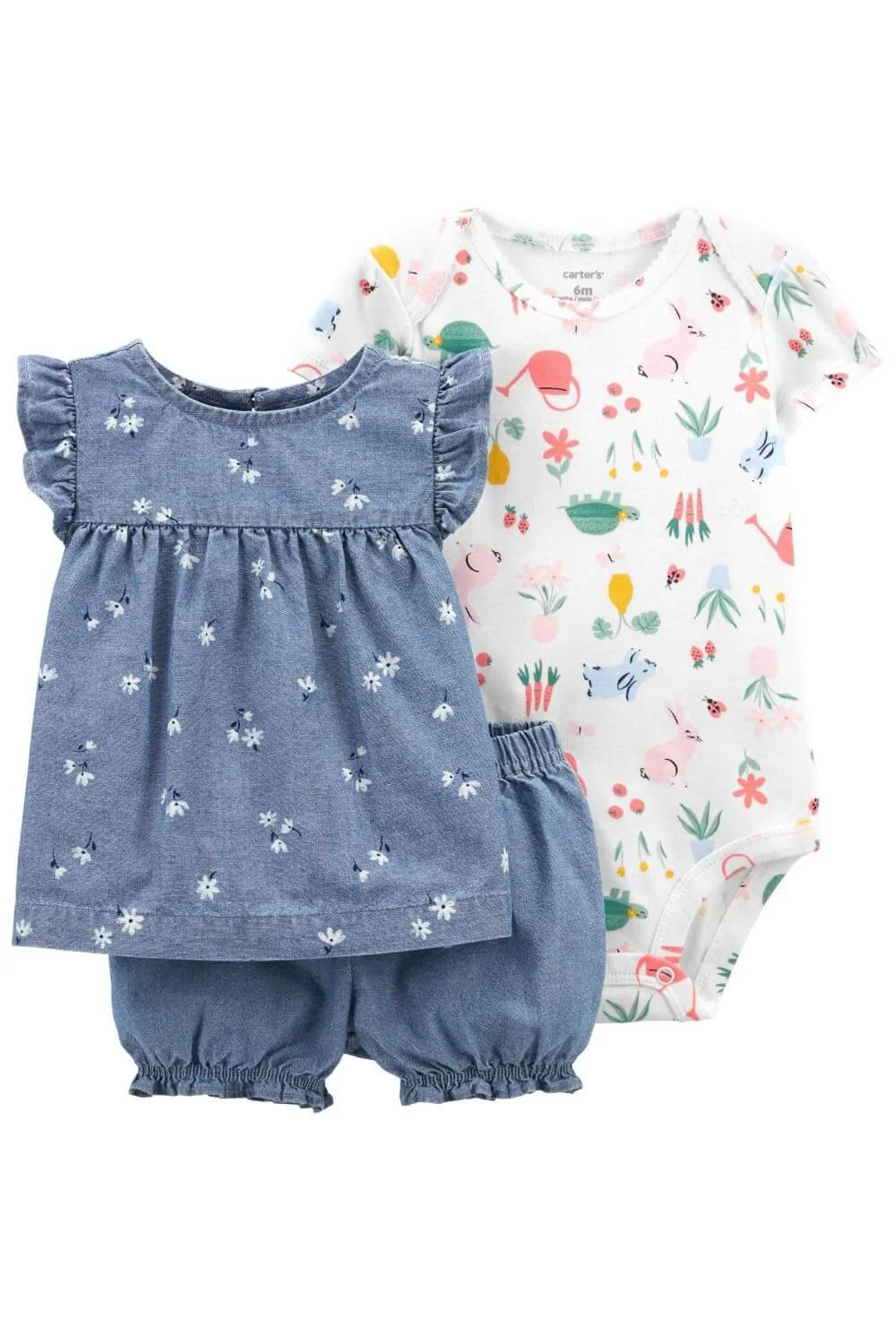 Carter's Set 3 piese Tricou, body si pantaloni scurti Iepuras foto