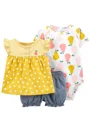 Carter's Set 3 piese Tricou, body si pantaloni scurti Fructe foto
