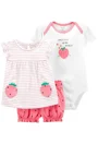 Carter's Set 3 piese Tricou, body si pantaloni scurti Capsuni foto