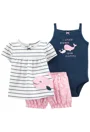 Carter's Set 3 piese Tricou, body si pantaloni scurti Balena foto